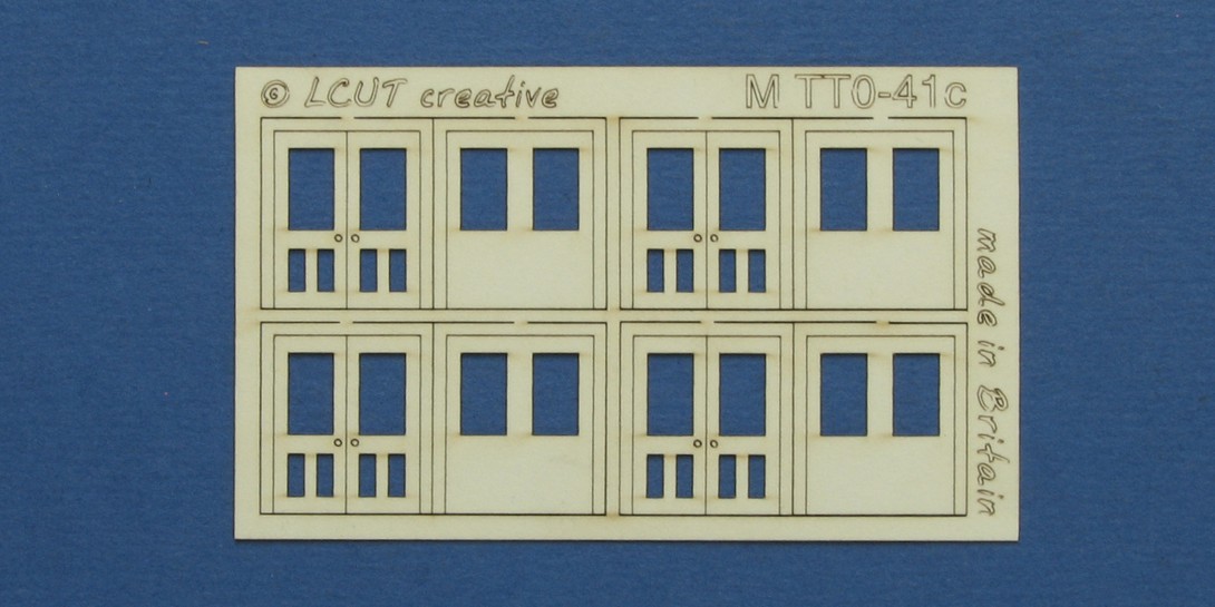 M TT0-41c TT:120 kit of 4 double doors type 1 Kit of 4 double doors type 1. Designed in 2 layers with an outer frame/margin. Made from 0.35mm paper.
